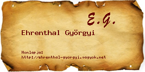 Ehrenthal Györgyi névjegykártya